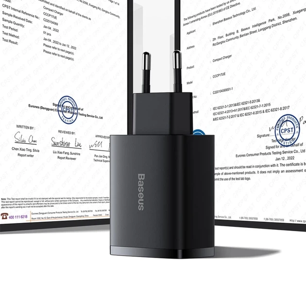 Мережевий зарядний пристрій Baseus Compact 17W 3xUSB-A Black (CCXJ020101) - Фото 15 Мережевий зарядний пристрій Baseus Compact 17W 3xUSB-A Black (CCXJ020101) - зображення 15