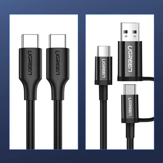 Кабель Ugreen USB Type-C 3A 2m Black (6957303813063) - Фото 11 Кабель Ugreen USB Type-C 3A 2m Black (6957303813063) - зображення 11