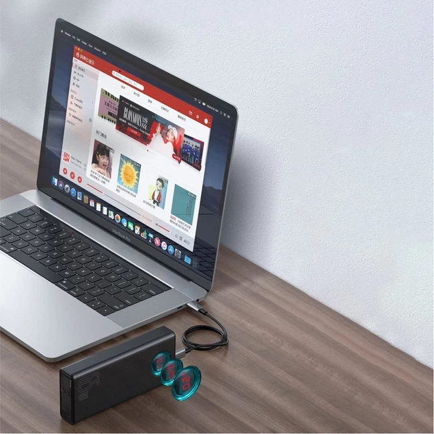 Портативное зарядное устройство Baseus Amblight Digital Display Fast Charge 30000 mAh 65W Black (PPLG000101) - Фото 11 Портативное зарядное устройство Baseus Amblight Digital Display Fast Charge 30000 mAh 65W Black (PPLG000101) - изображение 11