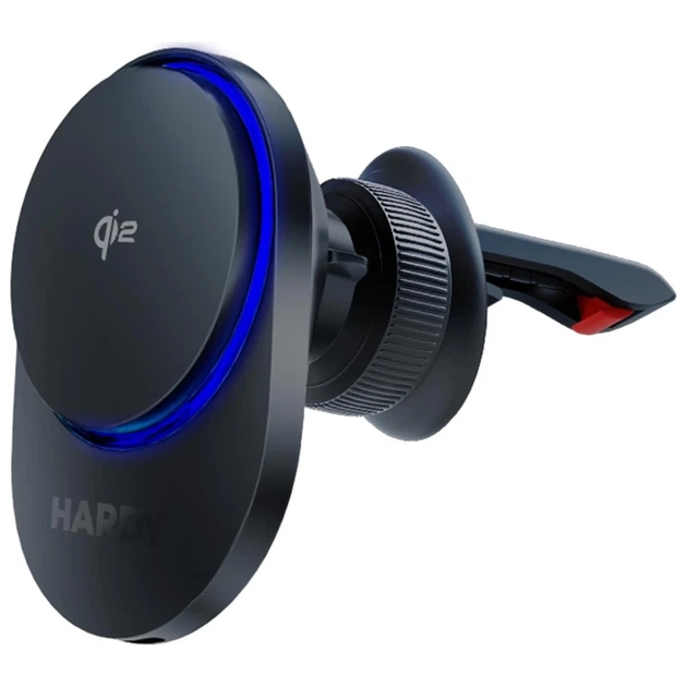 Автодержатель с функцией беспроводной зарядки 3MK Hardy AeroCharger 15W Black with MagSafe (5903108646536) - Фото 5 Автодержатель с функцией беспроводной зарядки 3MK Hardy AeroCharger 15W Black with MagSafe (5903108646536) - изображение 5
