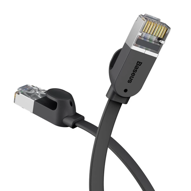 Сетевой кабель Baseus High Speed (Flat) Ethernet RJ45 Cat.6 1000Mb/s 1m Black (PCWL-B01) - изображение 2