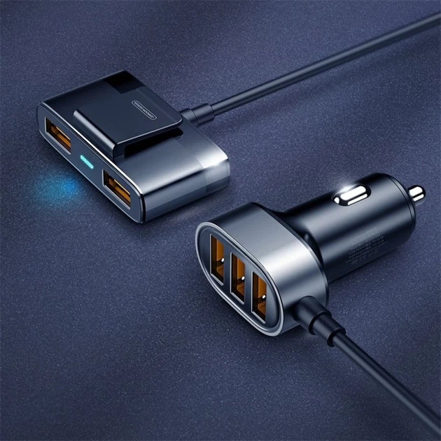 Автомобильное зарядное устройство Joyroom 5x USB-A with Extension Cable 6.2A Black (JR-CL03) - Фото 7 Автомобильное зарядное устройство Joyroom 5x USB-A with Extension Cable 6.2A Black (JR-CL03) - изображение 7