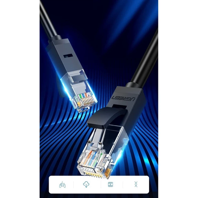 Патчкорд Ugreen Ethernet RJ45 Cat 6 UTP 1000Mbps 20m Black (UGR673BLK) - Фото 2 Патчкорд Ugreen Ethernet RJ45 Cat 6 UTP 1000Mbps 20m Black (UGR673BLK) - зображення 2