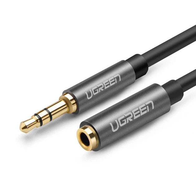 Кабель-подовжувач Ugreen Mini Jack 3.5mm (Male) to Mini Jack 3.5mm (Female) 1m Silver (6957303815920) - Фото 1 Кабель-подовжувач Ugreen Mini Jack 3.5mm (Male) to Mini Jack 3.5mm (Female) 1m Silver (6957303815920) - зображення 1