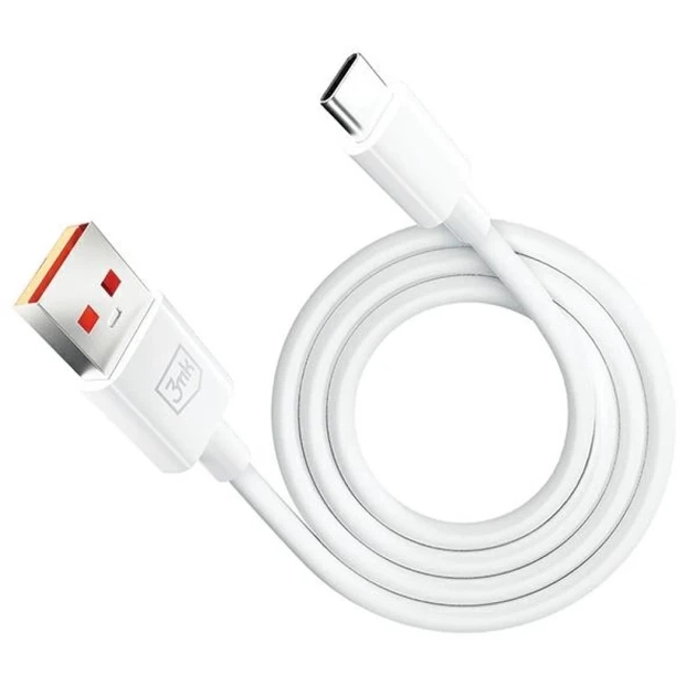 Кабель 3mk Hyper Cable USB-A to USB-C 5A 60W 1.2m White (5903108527262) - изображение 3