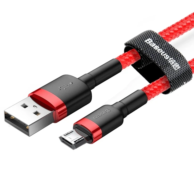 Кабель Baseus Cafule USB-A to Micro-USB 1m Red (CAMKLF-B09) - Фото 8 Кабель Baseus Cafule USB-A to Micro-USB 1m Red (CAMKLF-B09) - изображение 8