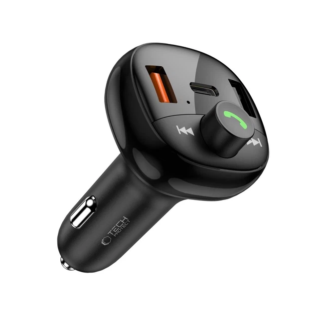 FM-трансмиттер Tech-Protect CC06 2xUSB-A | USB-C 72W Black (5906302361786) - изображение 2