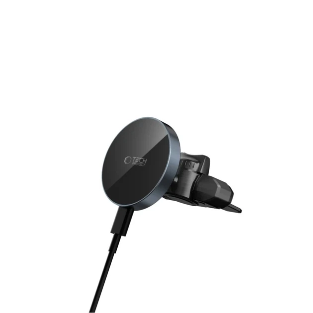 Автодержатель с функцией беспроводной зарядки Tech-Protect MM15W-V5 Magnetic CD & Vent Car Mount 15W Black with MagSafe (5906302361083) - изображение 5