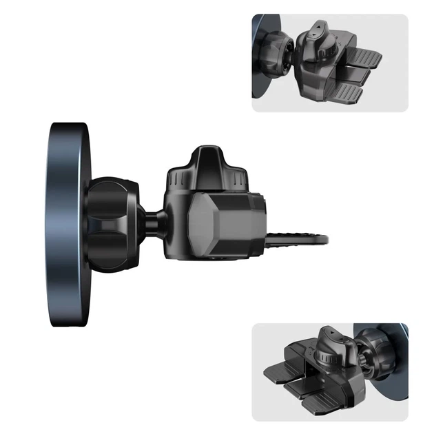 Автодержатель с функцией беспроводной зарядки Tech-Protect MM15W-V5 Magnetic CD & Vent Car Mount 15W Black with MagSafe (5906302361083) - изображение 9