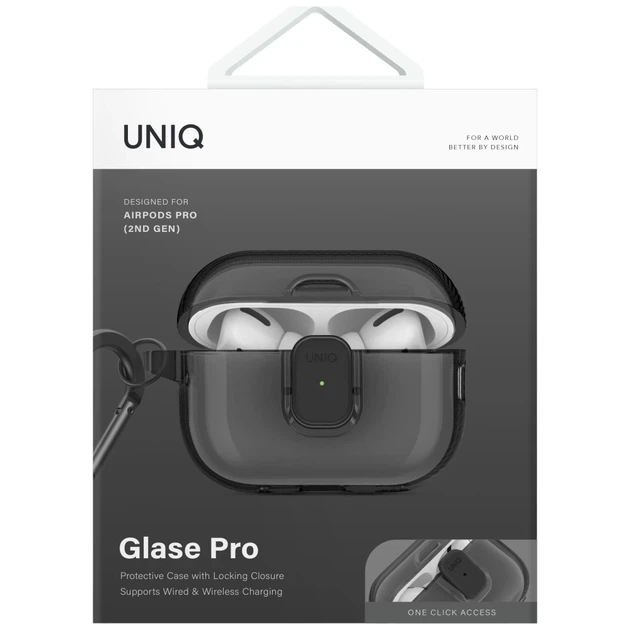Чехол для наушников Uniq Glase Pro для AirPods Pro 2 Smoky (UNIQ-AIRPODSPRO2-GLSPGSMK) - изображение 2