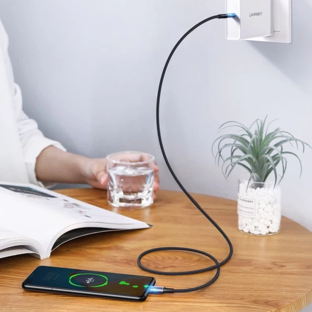 Кабель Ugreen Quick Charge USB Type-C to USB Type-C 100W 5A 480Mbps 1m Gray (UGR1149GRY) - изображение 4