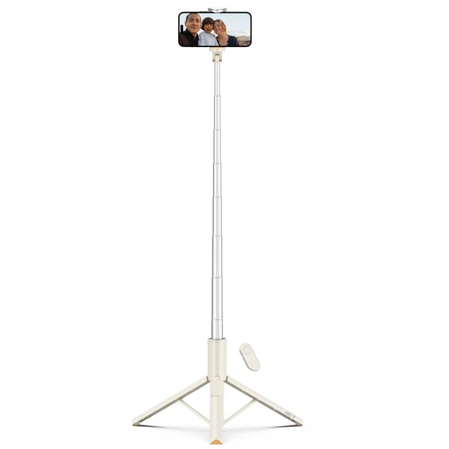 Универсальный штатив Tech-Protect Bluetooth Selfie Stick Tripod Beige (5906302330874) - изображение 2