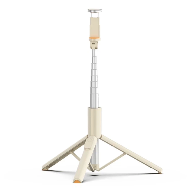 Универсальный штатив Tech-Protect Bluetooth Selfie Stick Tripod Beige (5906302330874) - изображение 4