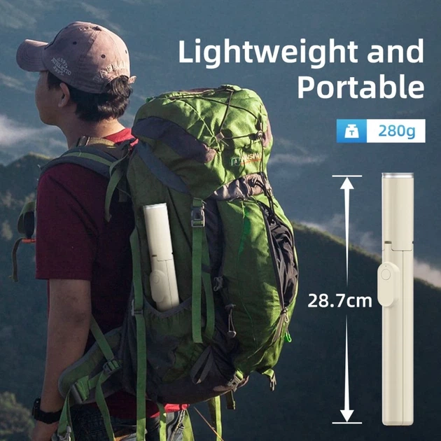 Универсальный штатив Tech-Protect Bluetooth Selfie Stick Tripod Beige (5906302330874) - изображение 8