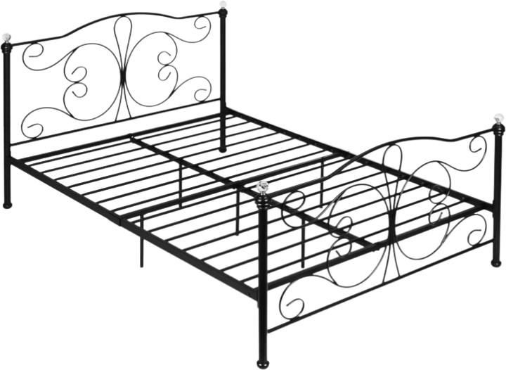 Łóżko ModernHome by Multistore metalowe ze stelażem 140 x 200 cm Czarne (DNYSF333A) - obraz 2