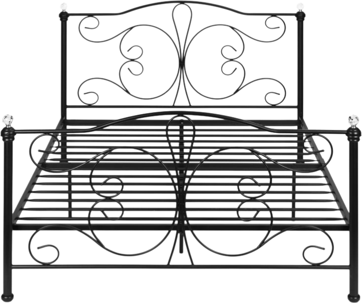 Łóżko ModernHome by Multistore metalowe ze stelażem 140 x 200 cm Czarne (DNYSF333A) - obraz 3