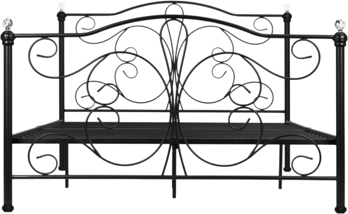 Łóżko ModernHome by Multistore metalowe ze stelażem 140 x 200 cm Czarne (DNYSF333A) - obraz 4