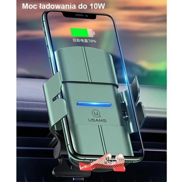 Автодержатель с функцией беспроводной зарядки Usams CD133 10W Wireless Charging Car Holder Black (CD133ZJ01) - Фото 2 Автодержатель с функцией беспроводной зарядки Usams CD133 10W Wireless Charging Car Holder Black (CD133ZJ01) - изображение 2