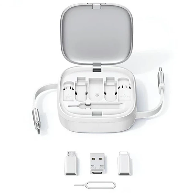 Kabel Usams Pocket 3‑in‑1 USB‑A/USB‑C/Lightning/Micro‑USB 60W 90 cm Purple (6958444908137) - obraz 6