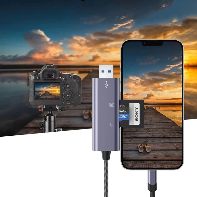 Адаптер Tech-Protect UltraBoost SD/micro SD/Lightning/USB-A Grey (5906302307845) - изображение 3