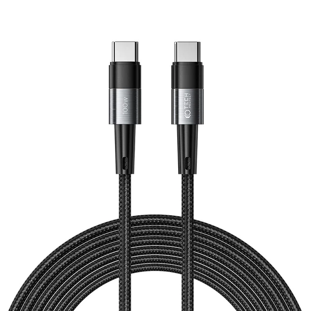 Кабель Tech-Protect UltraBoost USB-C to USB-C 100W 5A 3 m Grey (9319456606058) - Фото 1 Кабель Tech-Protect UltraBoost USB-C to USB-C 100W 5A 3 m Grey (9319456606058) - изображение 1