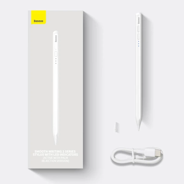 Стилус Baseus Smooth Writing 2 with LED Indicators Active для iPad White (SXBC060402) - изображение 11