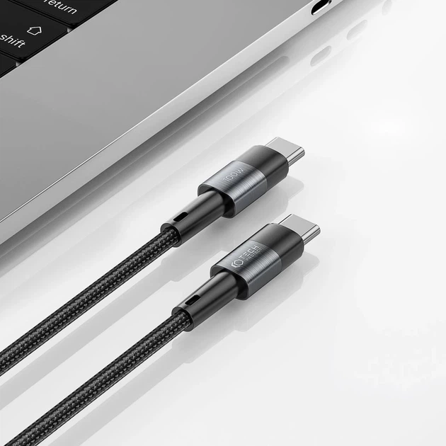 Кабель Tech-Protect UltraBoost USB-C to USB-C 100W 5A 0.25 m Grey (9319456606065) - Фото 4 Кабель Tech-Protect UltraBoost USB-C to USB-C 100W 5A 0.25 m Grey (9319456606065) - зображення 4