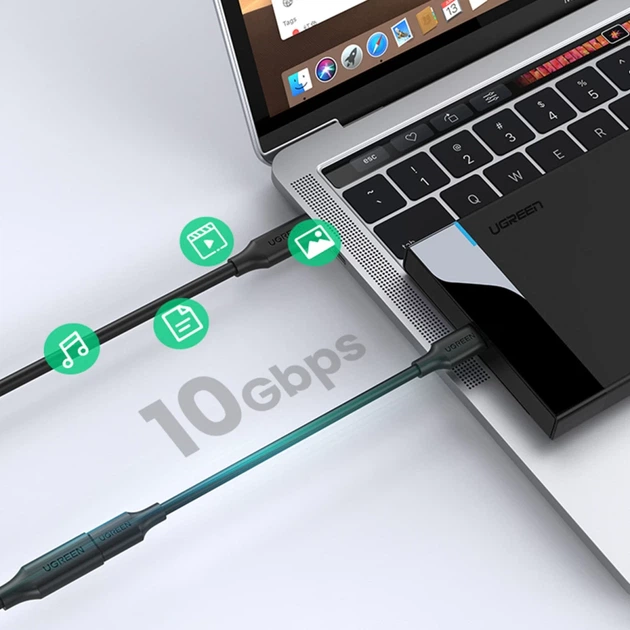 Кабель-подовжувач Ugreen USB-C (Male) to USB-C (Female) 10Gb/s 100W 1m Black (6957303813872) - зображення 4