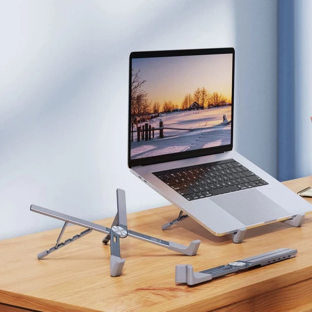 Подставка для ноутбука Tech-Protect ULS300 Universal Laptop Stand Grey (5906302309887) - изображение 6