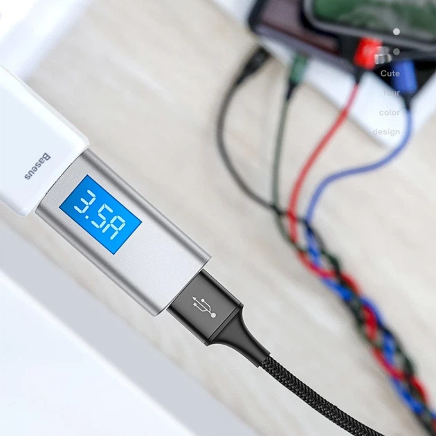 Кабель Baseus Rapid 4-in-1 USB-A to 2xUSB-C/Lightning/Micro-USB 1.2m Black (CA1T4-B01) - изображение 14