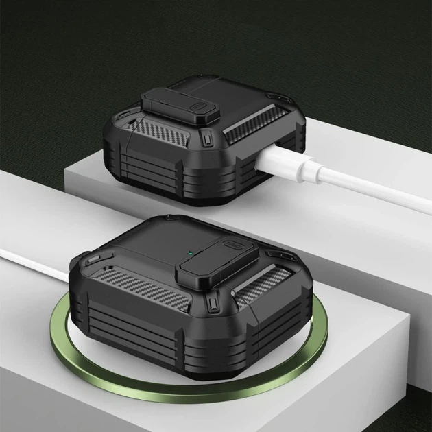 Чохол Tech-Protect X-Carbo для AirPods Pro 1 | 2 Black (9490713928080) - зображення 6