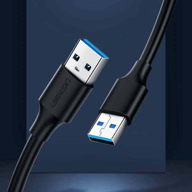 Кабель Ugreen USB-A 2.0 to USB-A 2.0 0.5m Black (6957303813087) - Фото 2 Кабель Ugreen USB-A 2.0 to USB-A 2.0 0.5m Black (6957303813087) - зображення 2