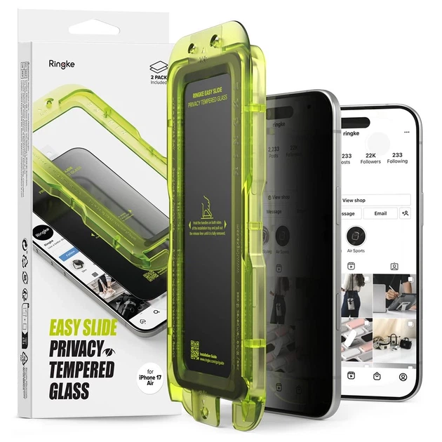 Фото - Защитное стекло / пленка Ringke Захисне скло Easy Slide для iPhone 17 Air Privacy (2 pack)