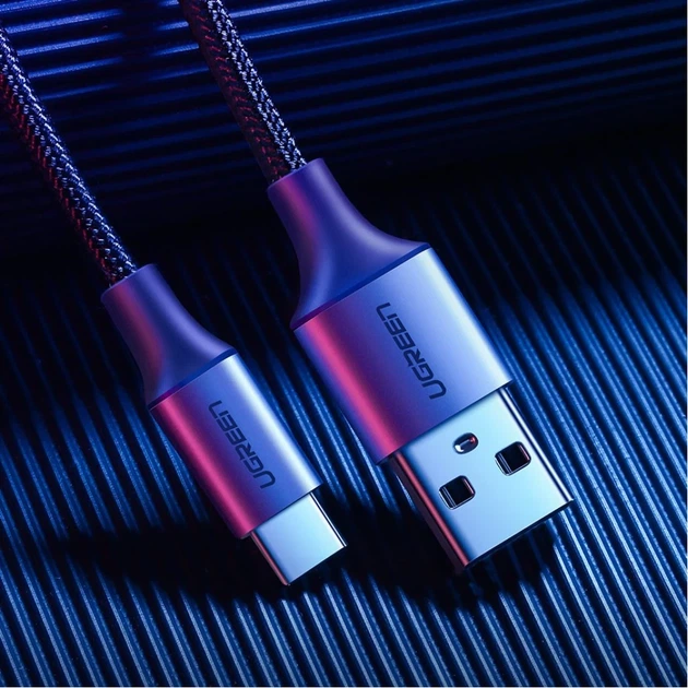 Кабель Ugreen Quick Charge USB-A to USB Type-C 3A 0.5m Gray (6957303861255) - Фото 2 Кабель Ugreen Quick Charge USB-A to USB Type-C 3A 0.5m Gray (6957303861255) - зображення 2