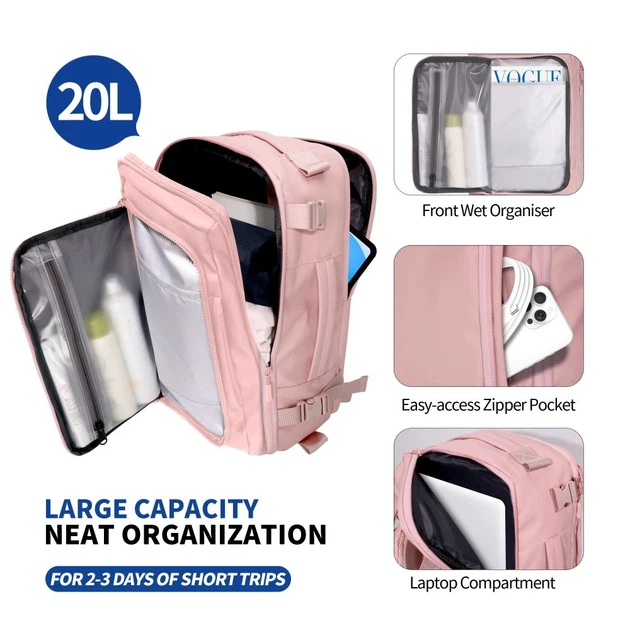Рюкзак Tech-Protect Defender S50 Ryanair & Wizzair Travel 20L Dusty Pink (5906302368822) - изображение 5