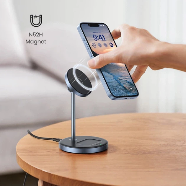 Беспроводное зарядное устройство Ugreen CD317 FC 2-in-1 20W Black with MagSafe (90668-ugreen) - Фото 5 Беспроводное зарядное устройство Ugreen CD317 FC 2-in-1 20W Black with MagSafe (90668-ugreen) - изображение 5