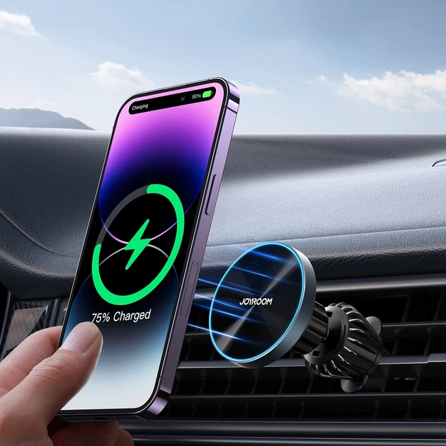 Автодержатель с функцией беспроводной зарядки Joyroom Air Vent Car Holder 15W Black (JR-ZS240 Pro) - изображение 8