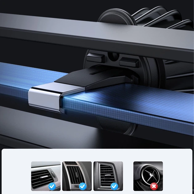 Автодержатель с функцией беспроводной зарядки Joyroom Air Vent Car Holder 15W Black (JR-ZS240 Pro) - изображение 12