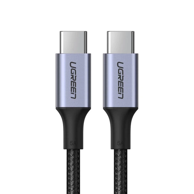 Кабель Ugreen Quick Charge USB Type-C to USB Type-C 100 Вт 5A 3m Gray (UGR1171GRY) - Фото 1 Кабель Ugreen Quick Charge USB Type-C to USB Type-C 100 Вт 5A 3m Gray (UGR1171GRY) - изображение 1
