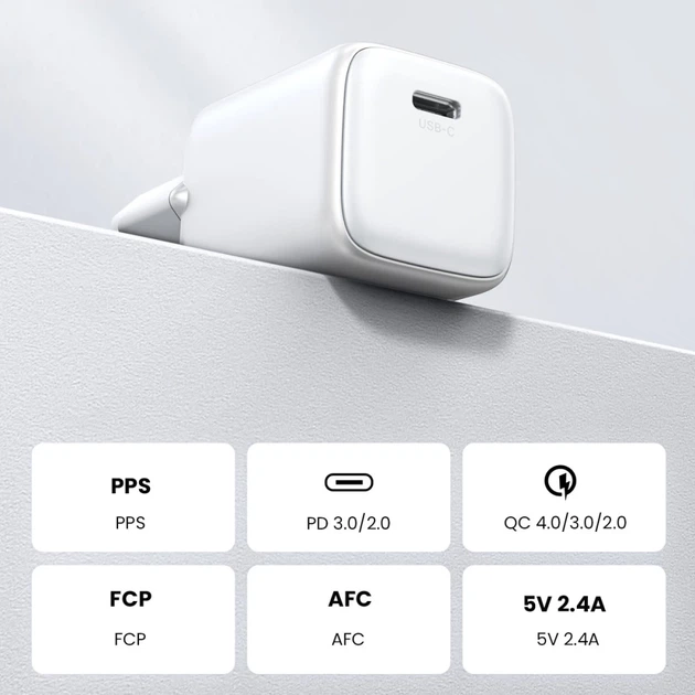 Мережевий зарядний пристрій Ugreen Nexode Mini CD319 PD 30W USB-C White (15326) - Фото 8 Мережевий зарядний пристрій Ugreen Nexode Mini CD319 PD 30W USB-C White (15326) - зображення 8