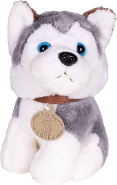 Maskotka ModernHome by Multistore Pluszowy piesek w torebce Husky z szczotką do pielęgnacji 18 cm HC750229 (5905817008278) - obraz 3