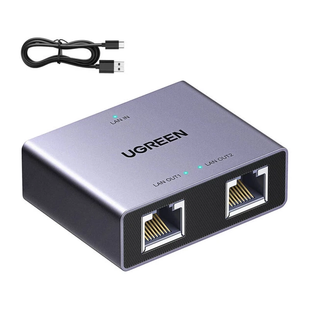 Розгалужувач Ugreen Ethernet Black (NW301) - зображення 3