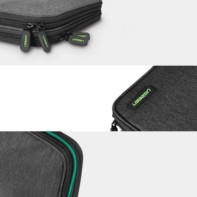 Чехол Ugreen HDD SSD Phone Cables Accessories 24.5cm x 17.5cm x 5cm Gray (UGR700GRY) - изображение 5