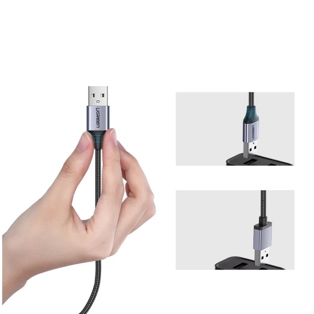 Кабель Ugreen USB-A to micro USB 1m Gray (6957303861460) - зображення 8