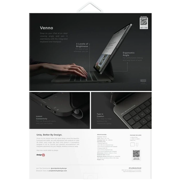 Чехол-клавиатура UNIQ Venno Pro для iPad Pro 13 2024 7th Gen Ebony Black (UNIQ-PDP13(M4)-VENPROGBLK) - изображение 8