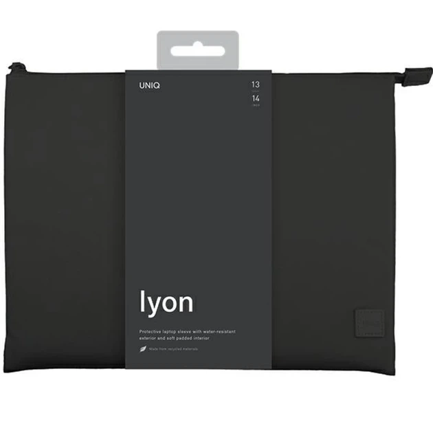 Чехол-конверт UNIQ Lyon Sleeve Waterproof RPET 14" Midnight Black (UNIQ-LYON(14)-MNBLACK) - изображение 3