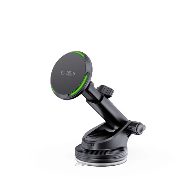 Автодержатель с функцией беспроводной зарядки Tech-Protect MM15W-V7 QI2 Magnetic Dashboard & Vent Car Mount Wireless Charger 15W Black with MagSafe (5 - изображение 3