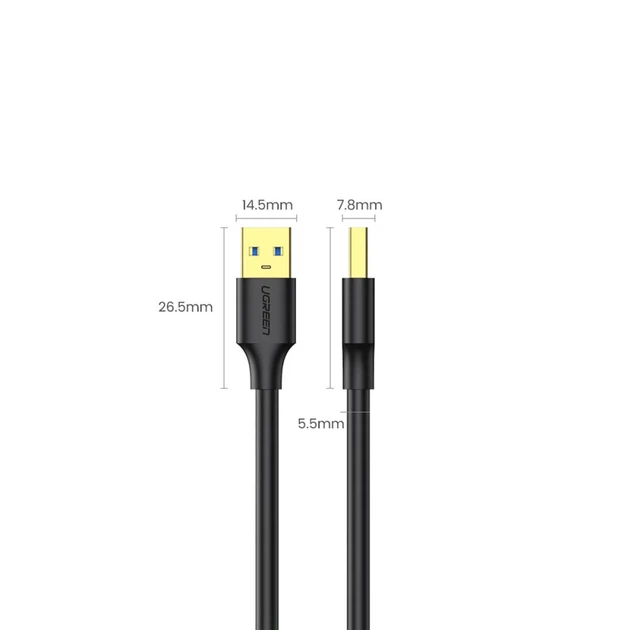 Кабель Ugreen USB-A to USB-A 0.5m Black (6957303800513) - зображення 9