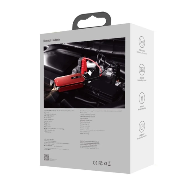 Автомобильное пусковое устройство Baseus Starter Jump Starter Booster 12000 mAh Red (CRJS03-09) - изображение 6