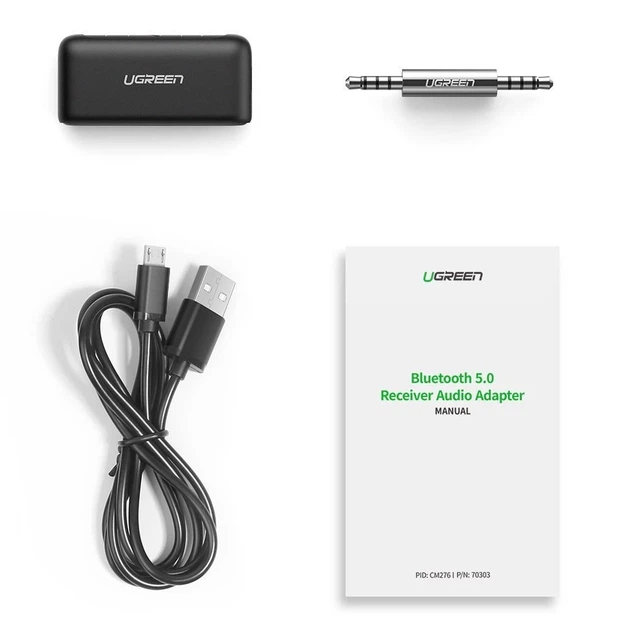Аудиоприемник Ugreen Bluetooth 5.0 Audio Receiver AUX Mini Jack for Car Black (UGR496) - изображение 11